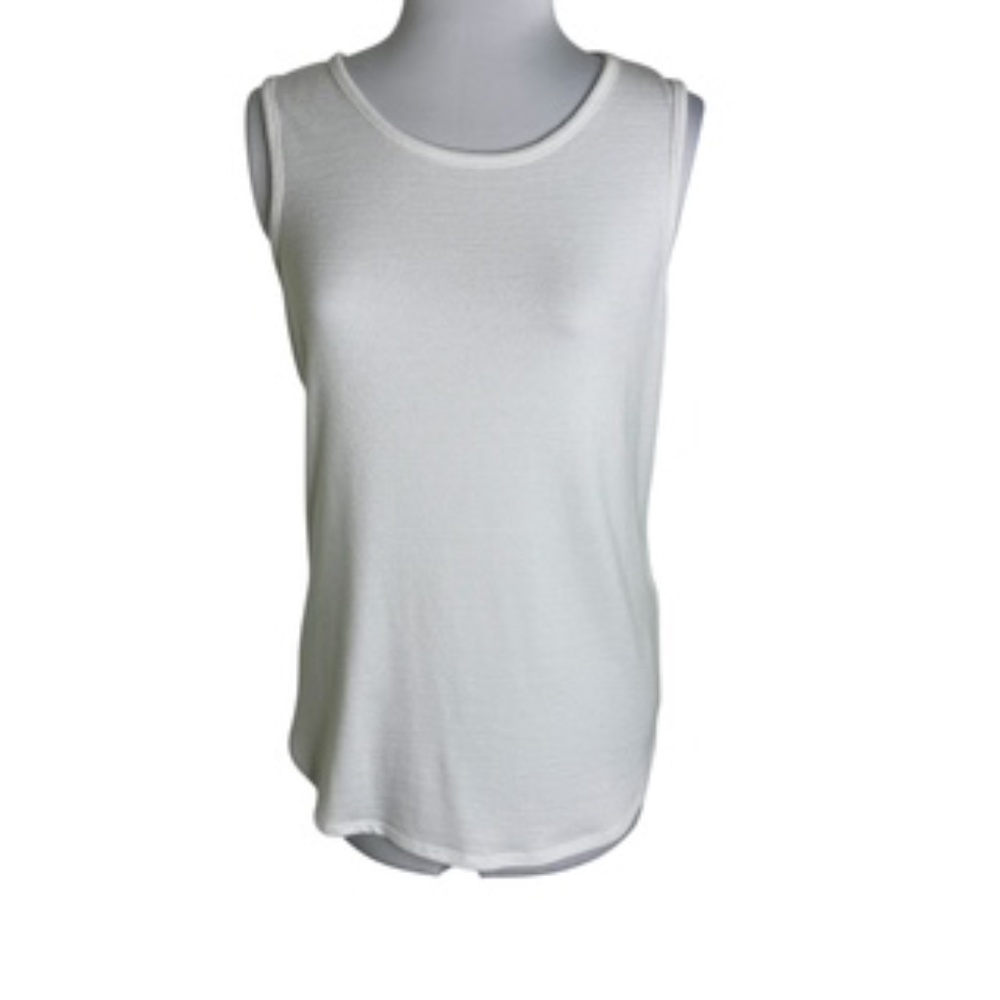 Banana Republic Sleeveless Scoop Neck White Camisole Top Size L